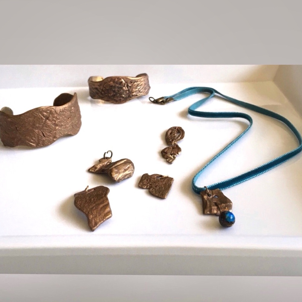 Handcrafted Brass Copper Jewelry Set … Bracelets, Pendants & Pendant Necklace